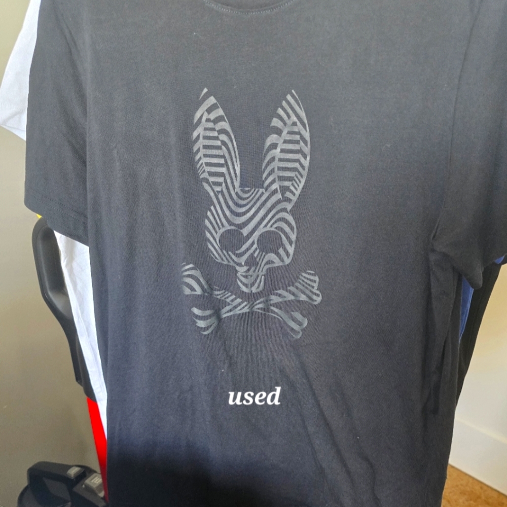 Black Graphic Men's Shirt Psycho BUNNY